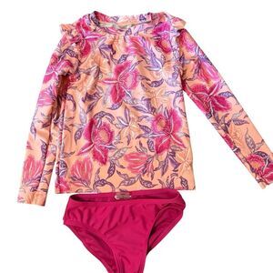 Old Navy Floral Rashguard Swimsuit 4T Toddler Girls